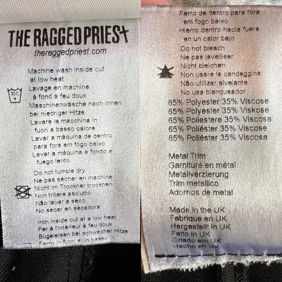 The Ragged Priest Y2K Baggy Cargo Pants Sz S Contrast Stitching Mall Goth Emo - Picture 12 of 16